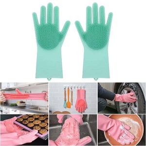 1 Pair Factory Price Household Silicone Dishwashing Gloves Kitch
