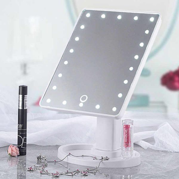 Miroir de maquillage avec 16 LED  à piles-hanoutdz