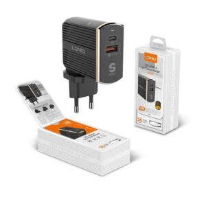 LDNIO chargeur A2502C charge rapide type-C pd avec USB QC3.0 36W avec Cable 1M-hanoutdz-1