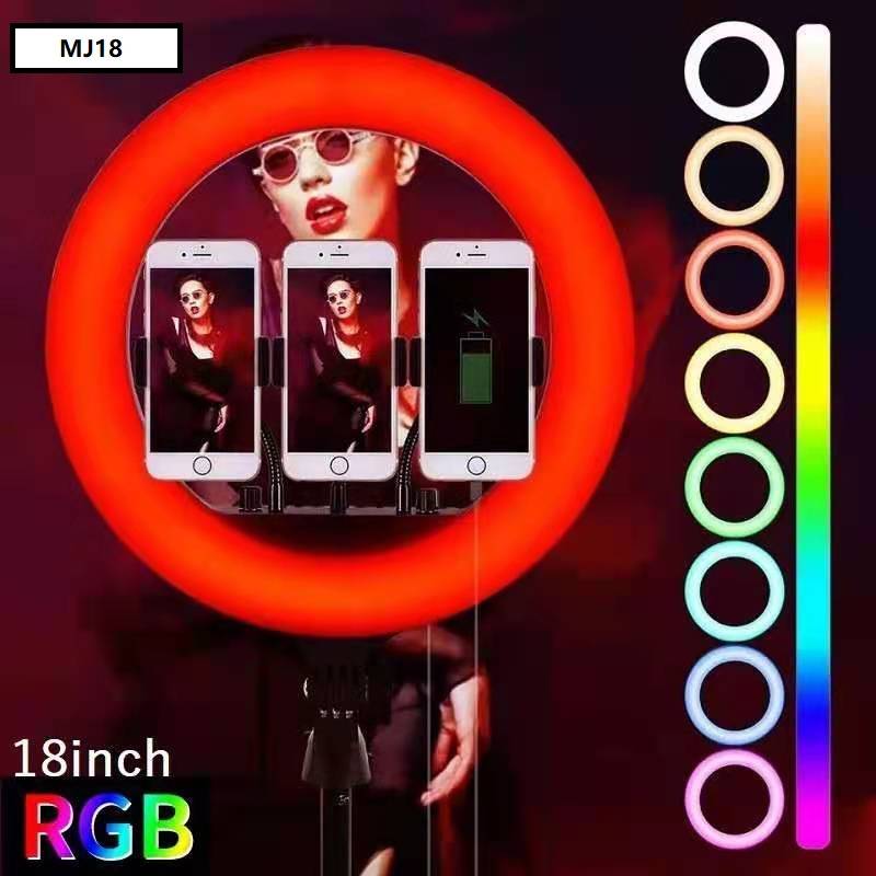 Ring Light 26cm RGB MJ18 Avec 3 Niveau De Blanc +trépied anneau lumineux pour selfie-hanoutdz-2