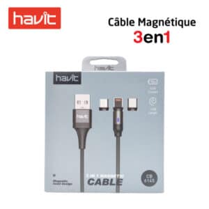 HAVIT Cable USB Magnétique 3en1 1M 2.0A CB6145-hanoutdz