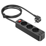 HOCO NS2 multiprise d'alimentation 3 ports USB Charge rapide pour téléphone et 3 Prise d'alimentation-hanoutdz-1